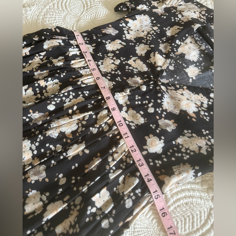 Spell Black Floral Mini Dress with Cream Flowers - Picture 10 of 14
